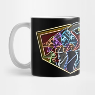 Battle of the planets neon bg Mug